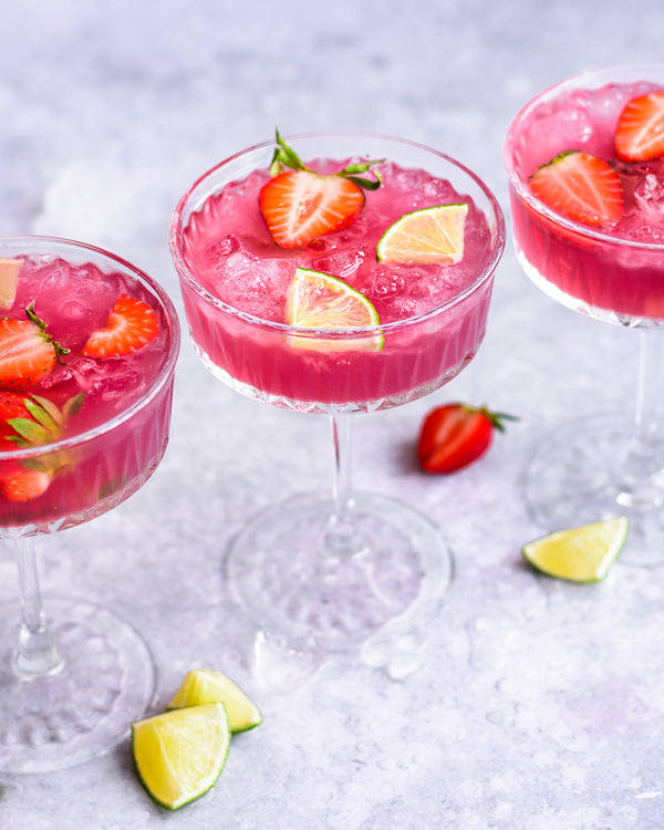 Butterfly Pea & Strawberry Daiquiri Mocktail