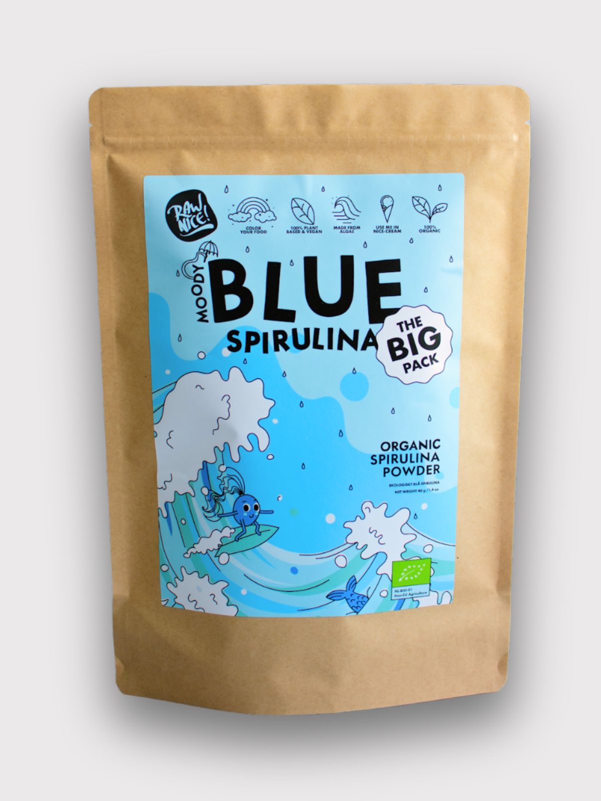 Ekologisk Blå Spirulina pulver – Naturligt blått superfoodpulver perfekt för smoothies och lattes